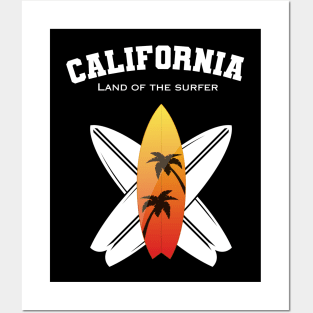 California Land of the Surfer Lifestyle Posters and Art